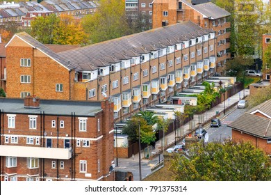 Aerial View Of Block Of Maisonette In South East London, UK