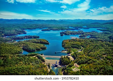 Aerial View Of Blue Ridge Lake Dam