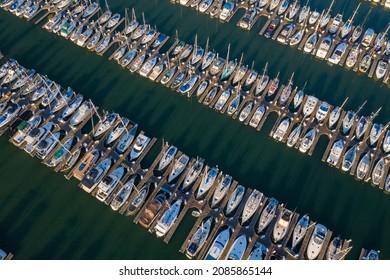 Aerial View Of Boats In Oakland California