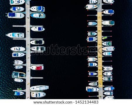 Similar – Image, Stock Photo Aerial View Of Luxury Yachts And Boats In Port At The Black Sea