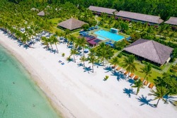 Aerial View Of Bohol Beach Club At Dumaluan Beach In The Island Of Panglao, Philippines.