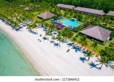 Aerial view of Bohol Beach Club at Dumaluan Beach in the island of Panglao, Philippines. - Shutterstock ID 2171846911