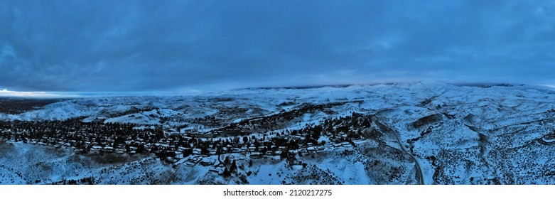 Aerial View Of Boise, Idaho In The Winter