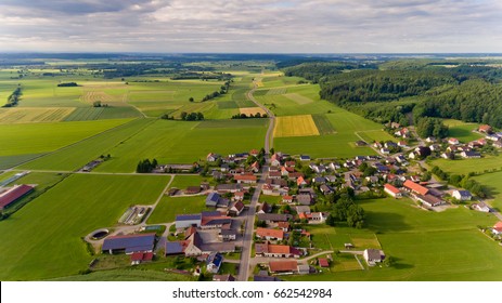 Aerial View Of Boos Village In Bavaria. Germany.