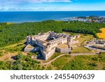 Aerial view of the Borgholm castle in Sweden.
