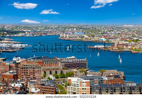 Aerial View Boston Harbor Waterfront On Stock Photo (Edit Now) 102219226