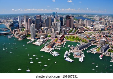 Aerial view of Boston, MA, USA