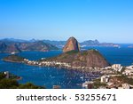 aerial view of botafogo and the sugar loaf in rio de janeiro brazil