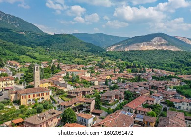 Aerial view in Botticino little village in Italy