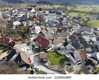 Aerial View Of Bovec Settlement In The Soča Valley, Slovenia, EU