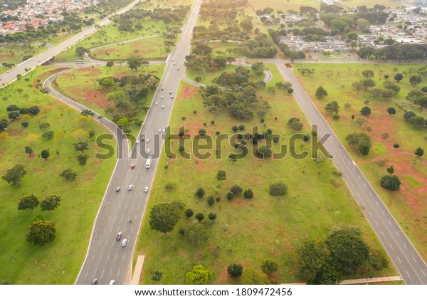 Aerial view of Brasilia\'s \