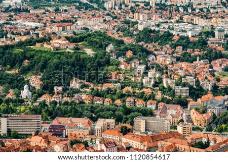 Aerial View Of Brasov City In Romania