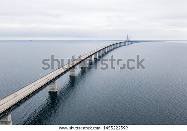 Aerial View Bridge Between Denmark Sweden Stock Photo Edit Now 1455222599