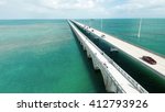Aerial view of Bridge connecting Keys, Florida.