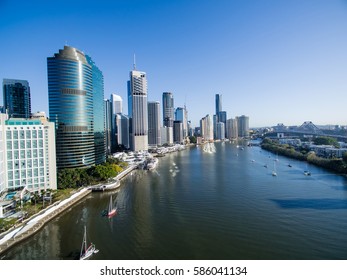 An Aerial View Of Brisbane CBD In Queensland, Australia
