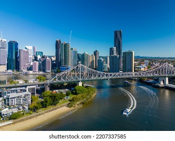 Aerial view of Brisbane city in Australia