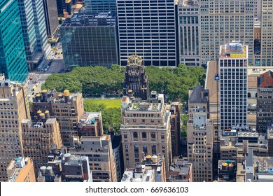 Aerial View Of Bryant Park, New York City