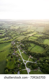 Aerial View Of Buckinghamshire Landscape - United Kingdom - Hot Air Balloon Aerial Photography