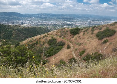 Aerial View Of Burbank CA From Verdugo Mountains