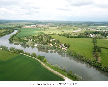 An Aerial View Of The Burgundy And The Saône River.