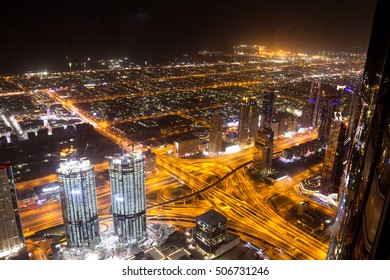 Aerial View From The Burj Khalifa In The Evening, Dubai