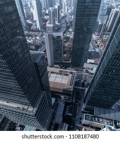 Aerial View Of Business Area And Cityscape In Jingan District, Shanghai