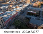 Aerial View of Business and Buildings on Broad Street in New Bern North Carolina