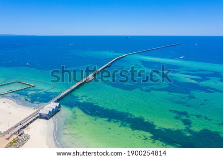 Aerial view of Busselton jetty in Australia