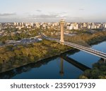 aerial view of the cable-stayed bridge in Teresina Piauí