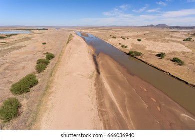 Aerial View Of The Caledon River During The Dry Season, South Africa 
