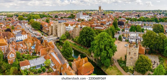 Aerial View Of Canterbuty, Cathedral City In Southeast England, Was A Pilgrimage Site In The Middle Age, England, UK