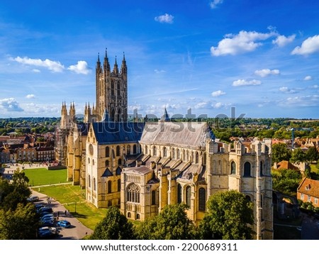 Aerial view of Canterbuty, cathedral city in southeast England, was a pilgrimage site in the Middle Age, England, UK Stock foto © 