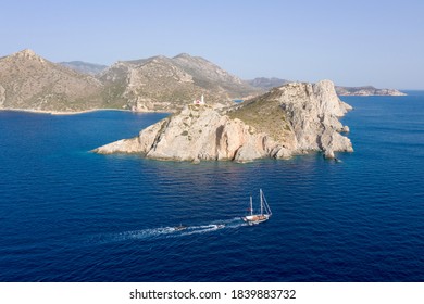 Aerial View Of Cape Knidos Datça Peninsula Turkey