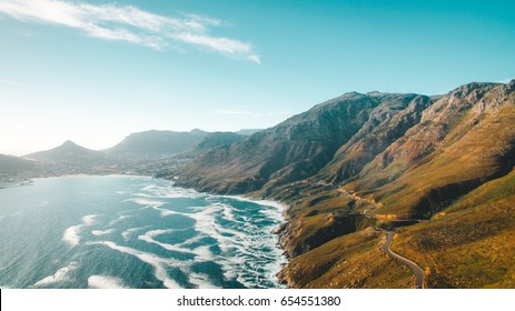 Aerial View Of Cape Town Chap Mans Peak