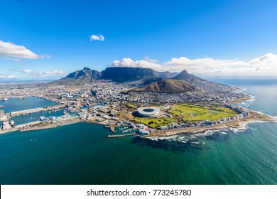 Aerial view of Cape Town, South Africa on a sunny afternoon. Photo taken from a helicopter during air tour of Cape Town - Shutterstock ID 773245780