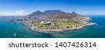 Aerial view of Capetown and Table Mountain