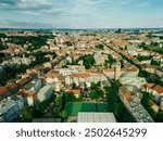 Aerial view at capital town of Croatia, Zagreb city. High quality photo