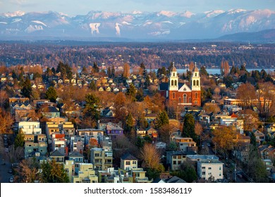 Aerial View Of The Capitol Hill District In Seattle, WA