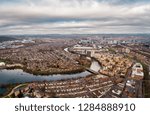 Aerial view of Cardiff Bay, the Capital of Wales, UK