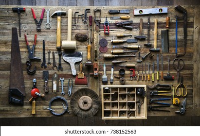 Set Of Various Carpenters Tools 