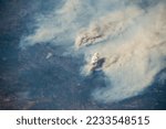 Aerial view of Carr and Ferguson Fire in Northern California. Digitally enhanced. Elements of this image furnished by NASA.
