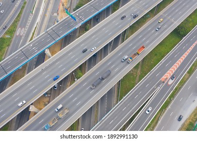 Above City Transport Junction Road Aerial Stock Photo 1156607227 ...