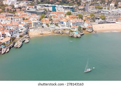 Aerial view of Cascais coastline near Lisbon in Portugal