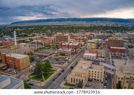 Aerial View of Casper, One of the largest Towns in Wyoming