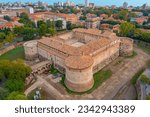 Aerial view of castle of Costance of the Sforzas in Pesaro, Italy.