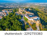 Aerial view of castle in Palmela near Setubal, Portugal.