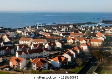 Aerial View Of Castletown On Isle Of Man. Douglas, Isle Of Man.