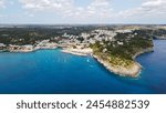 Aerial view of Castro town, a village near adriatic sea in Salento, Italy. Castro Marina is a beautiful coastal town in Salento, south Italy, Puglia.
Near Zinzulusa cave and Lecce.