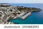 Aerial view of Castro town, a village near adriatic sea in Salento, Italy. Castro Marina is a beautiful coastal town in Salento, south Italy, Puglia.
Near Zinzulusa cave and Lecce.