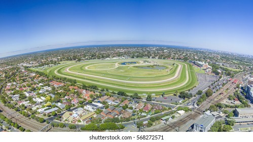 Aerial View Of Caulfield Racecourse In Melbourne, Australia